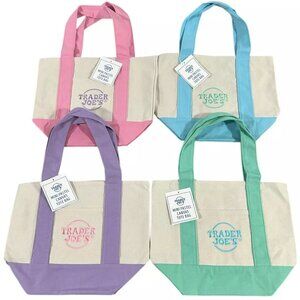 Trader Joes NEW Spring mini canvas tote bags (1 available- listing is for one)